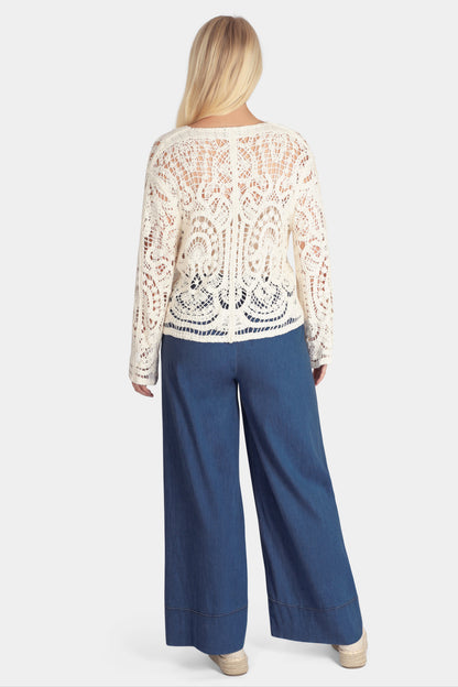 Crochet V Neck Cardigan