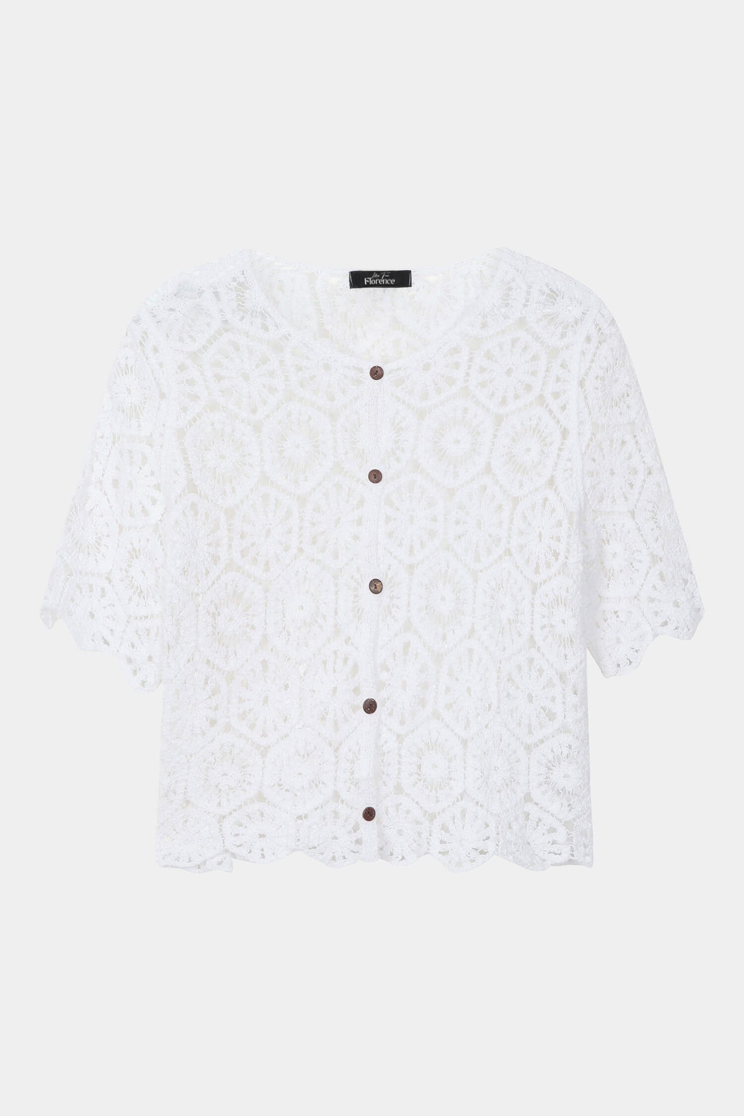 Crochet Patchwork Short Sleeve Cardigan