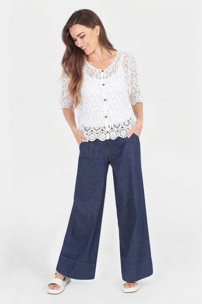 Crochet Patchwork Short Sleeve Cardigan