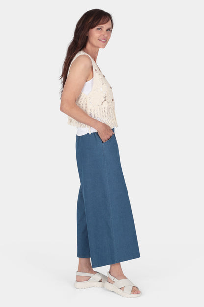 Button Up Crochet Tassel Vest