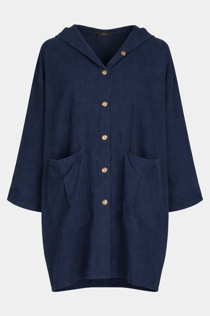 Cotton Needlecord Hooded Jacket