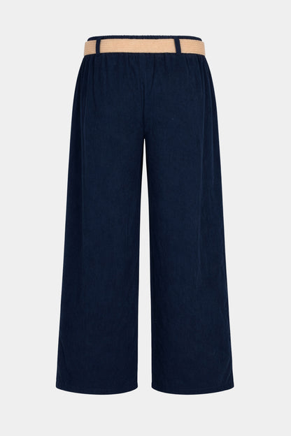 Cotton Needlecord Wide Leg Trousers