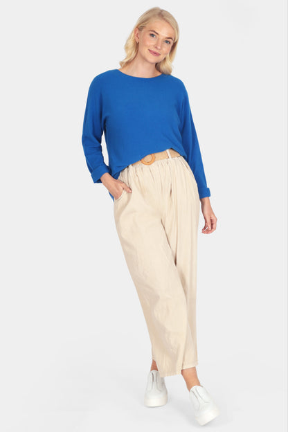 Cotton Needlecord Wide Leg Trousers