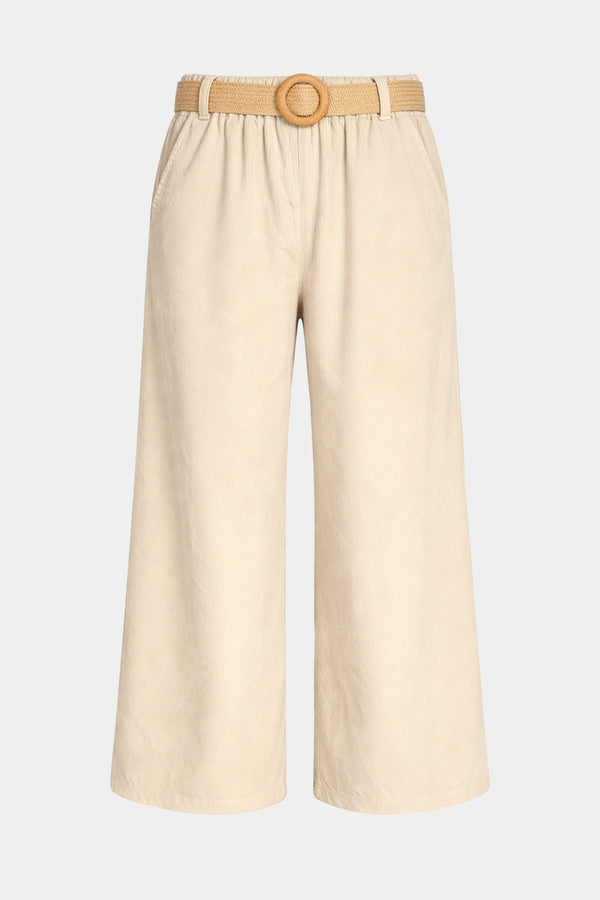 Cotton Needlecord Wide Leg Trousers