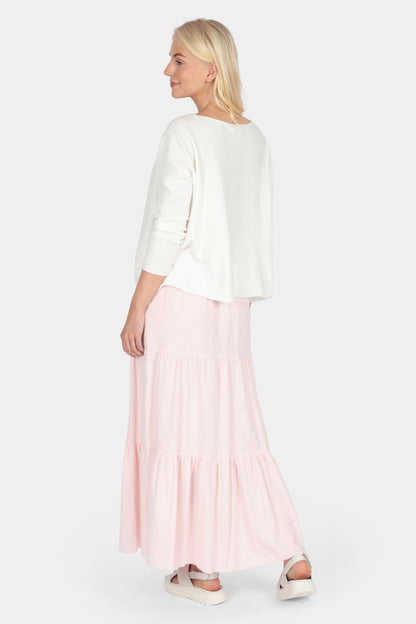Cotton Needlecord Tiered Maxi Skirt