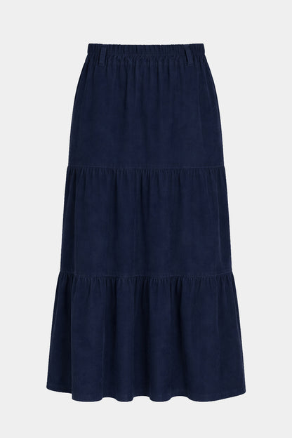 Cotton Needlecord Tiered Maxi Skirt