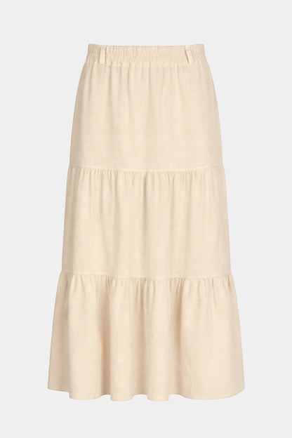 Cotton Needlecord Tiered Maxi Skirt