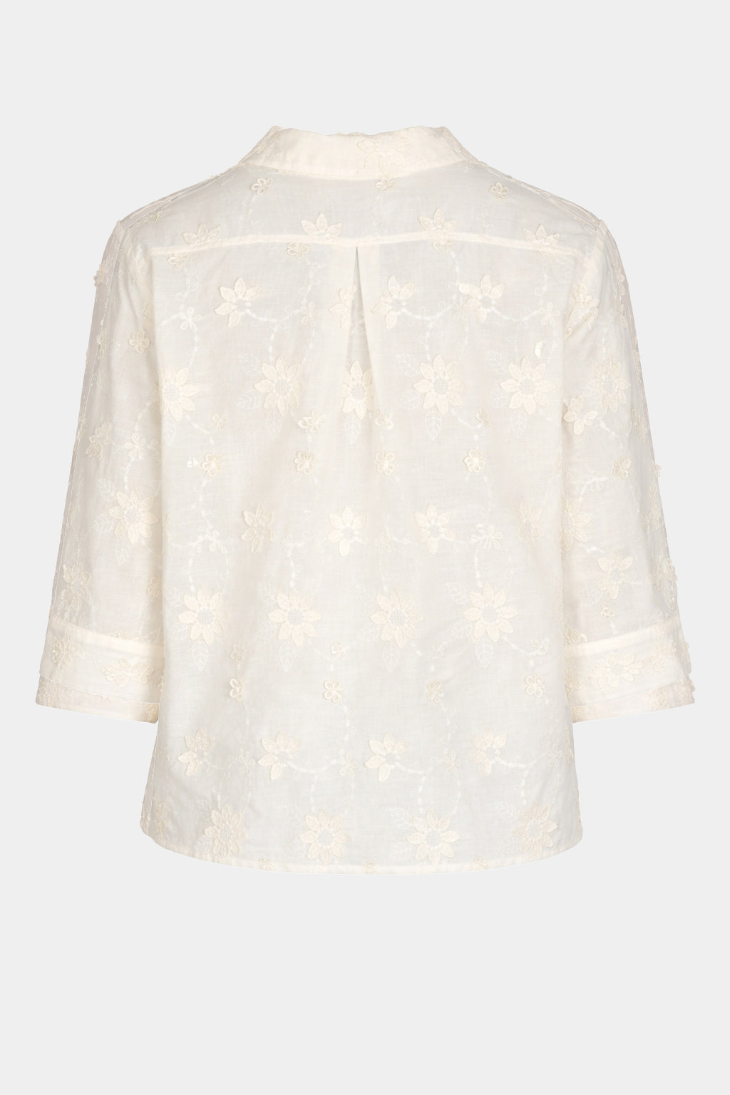 Floral Appliqué Cotton Shirt