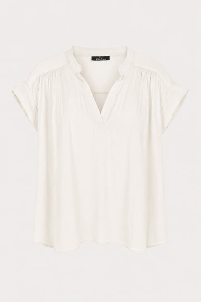 Fine Cotton Notch Neck Blouse