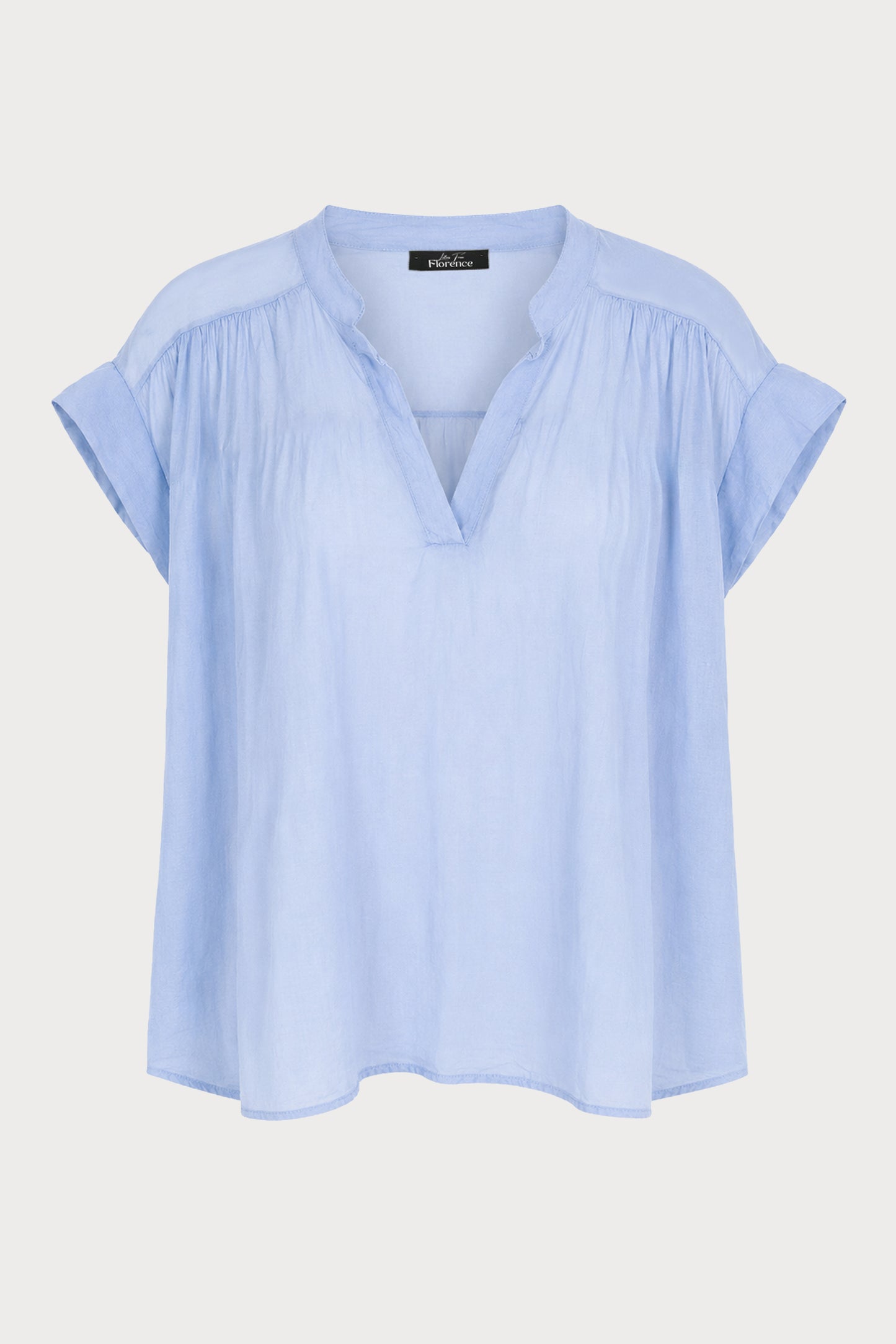 Fine Cotton Notch Neck Blouse