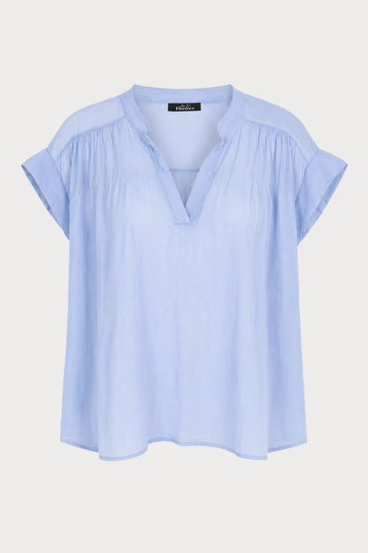 Fine Cotton Notch Neck Blouse