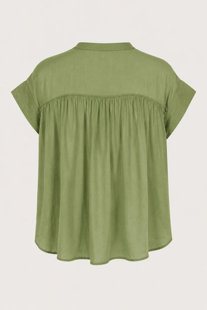 Fine Cotton Notch Neck Blouse