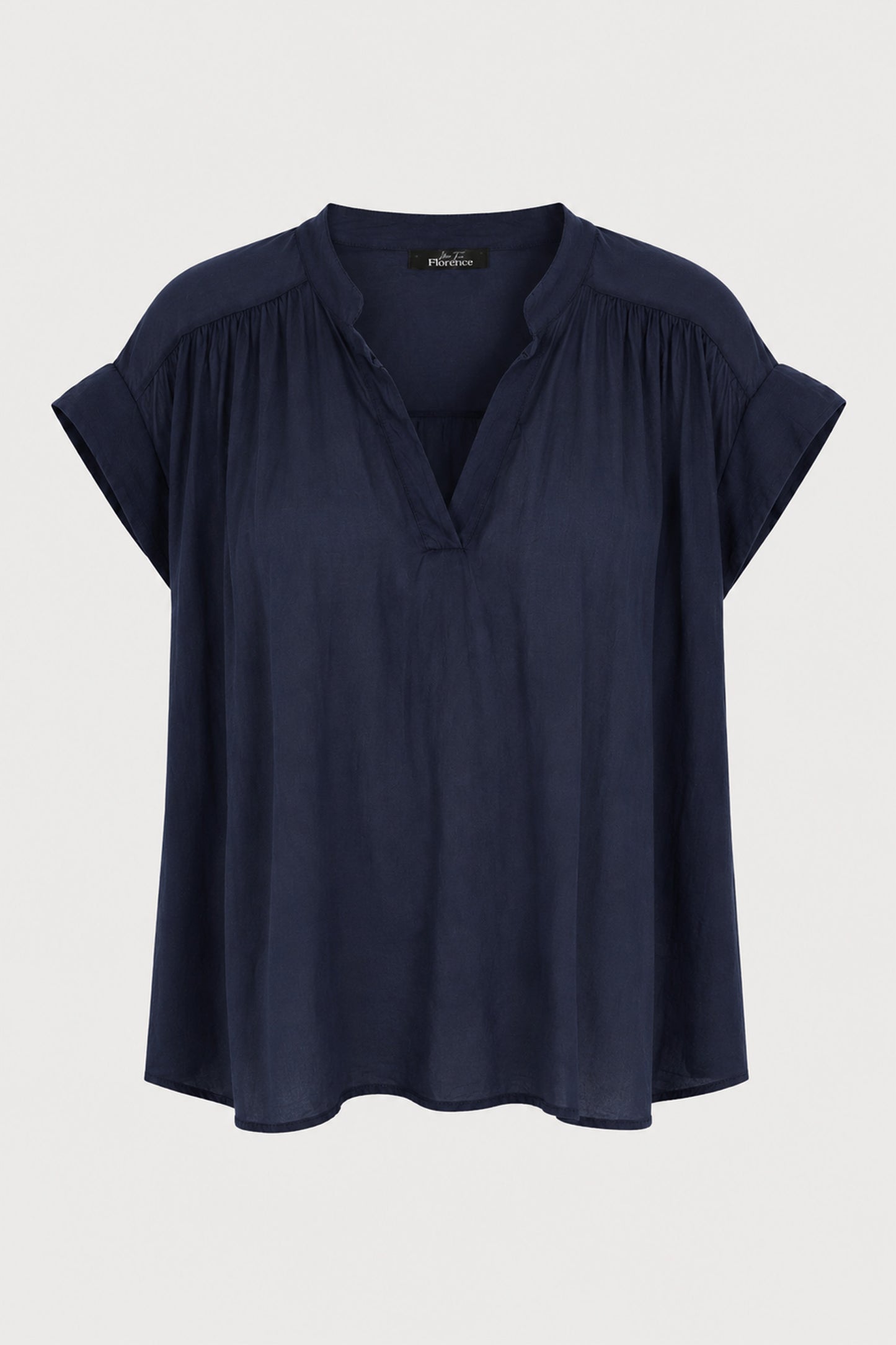 Fine Cotton Notch Neck Blouse
