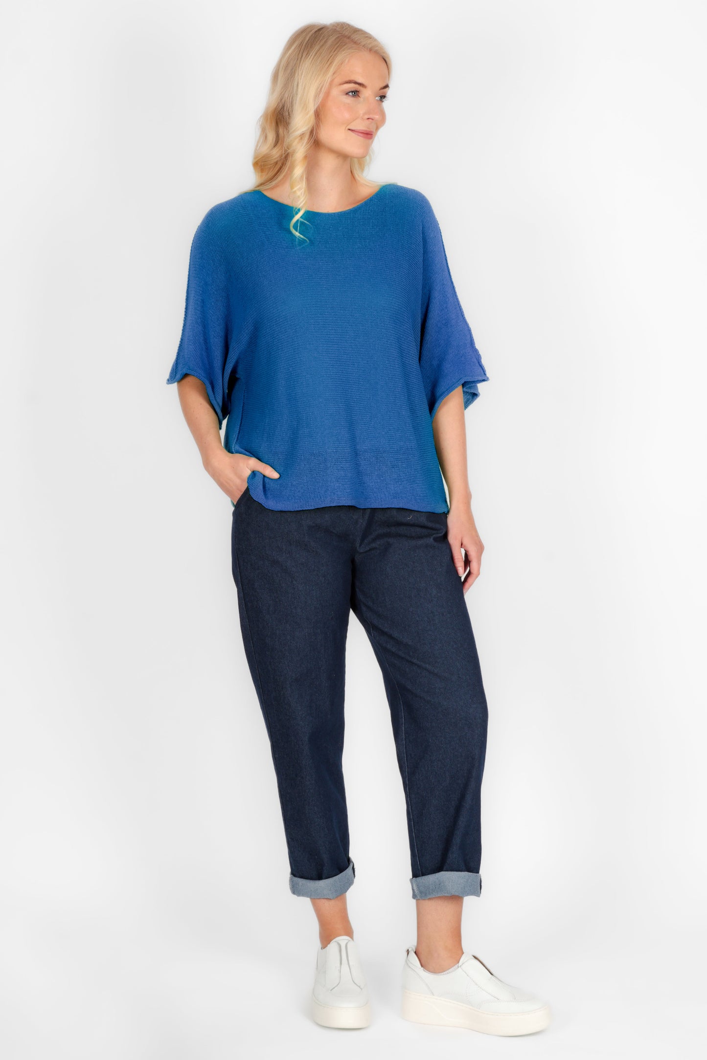 Round Neck Cotton Knit Top