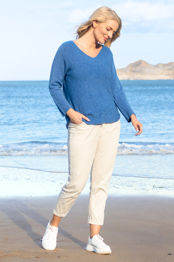 Cotton Straight Tie Waist Trousers