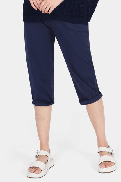 Cotton Stretch Tie Waist Crops