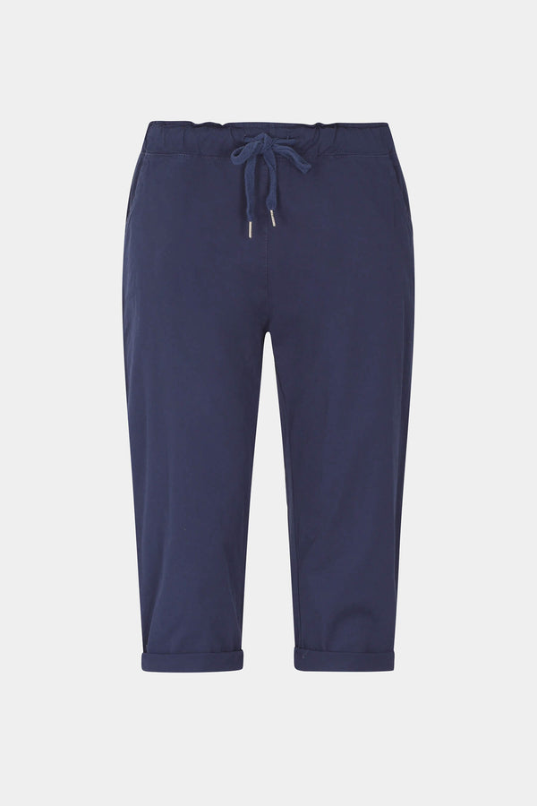 Cotton Stretch Tie Waist Crops