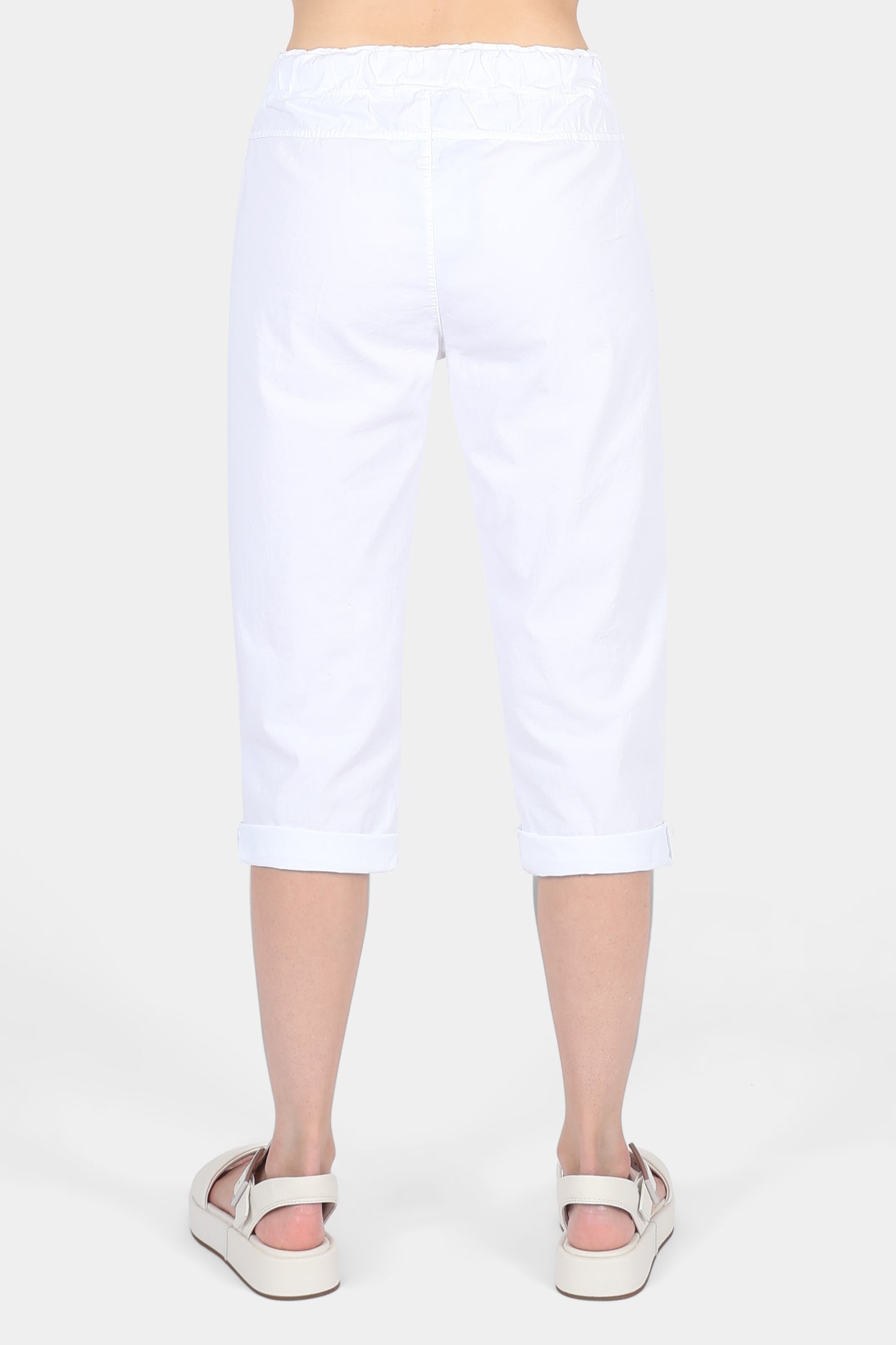 Cotton Stretch Tie Waist Crops