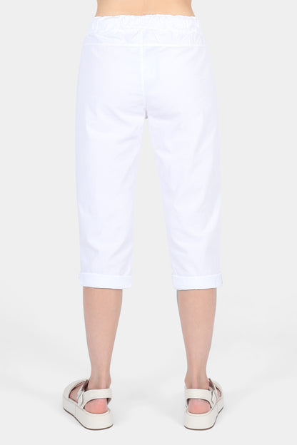 Cotton Stretch Tie Waist Crops