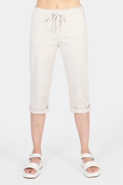 Cotton Stretch Tie Waist Crops
