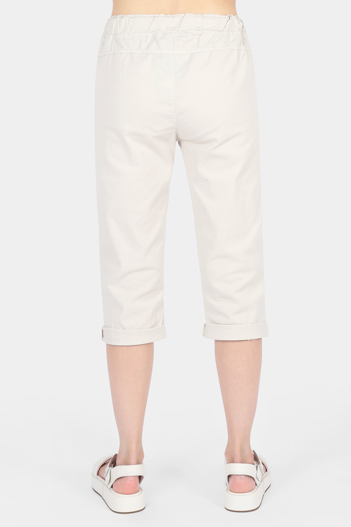 Cotton Stretch Tie Waist Crops