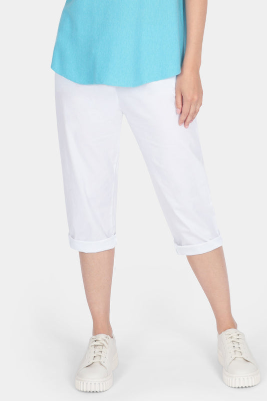 Cotton Stretch Tie Waist Crops