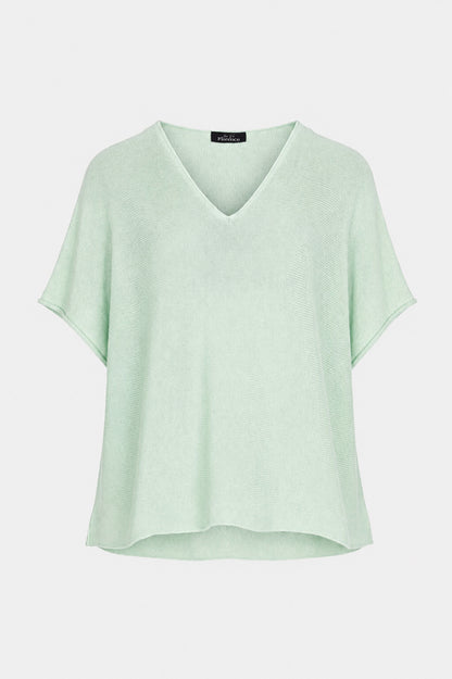 V Neck Cotton Knit Top