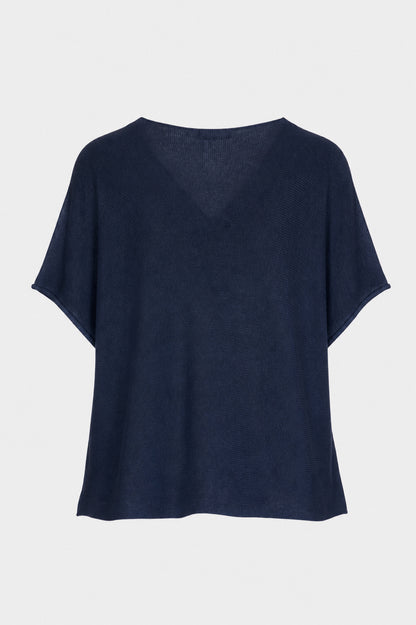 V Neck Cotton Knit Top