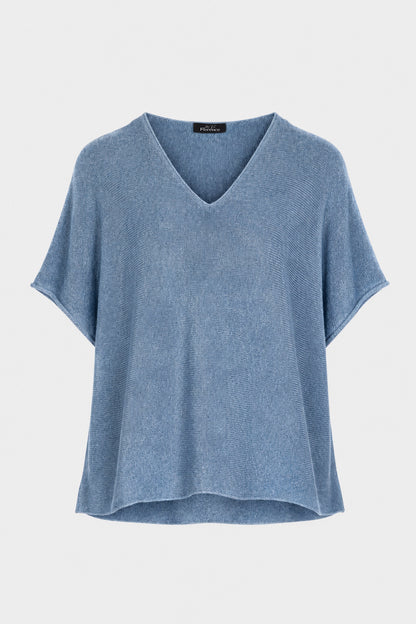 V Neck Cotton Knit Top