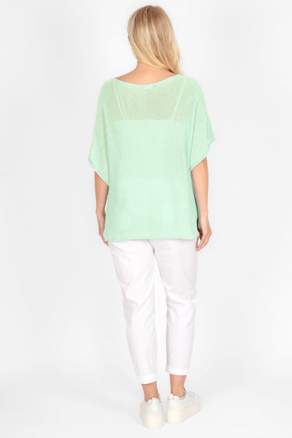 V Neck Cotton Knit Top