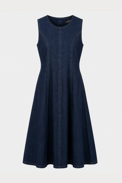 Sleeveless Denim Midi Dress