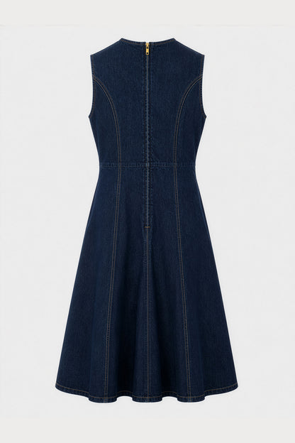 Sleeveless Denim Midi Dress