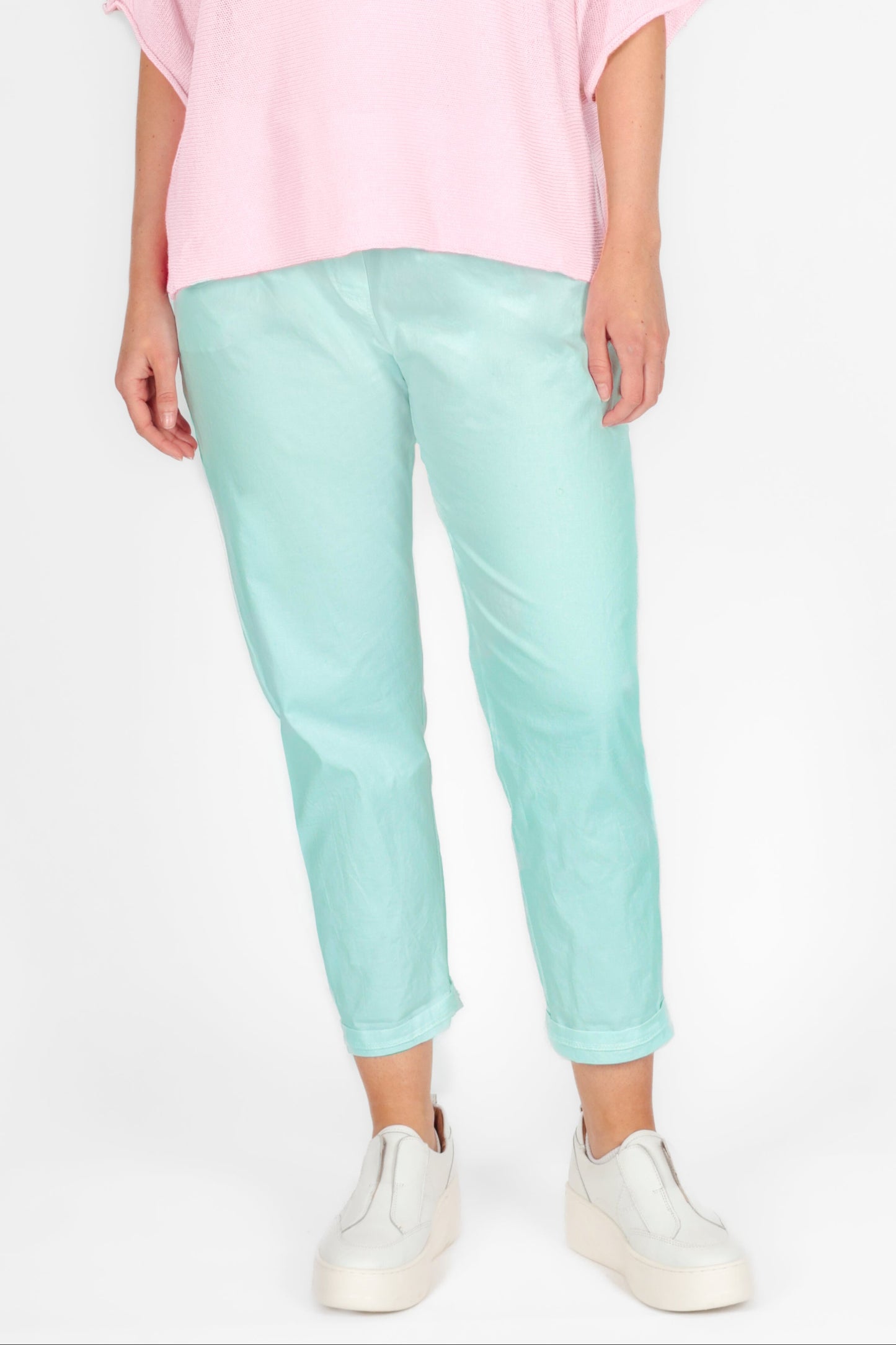 Cotton Straight Tie Waist Trousers