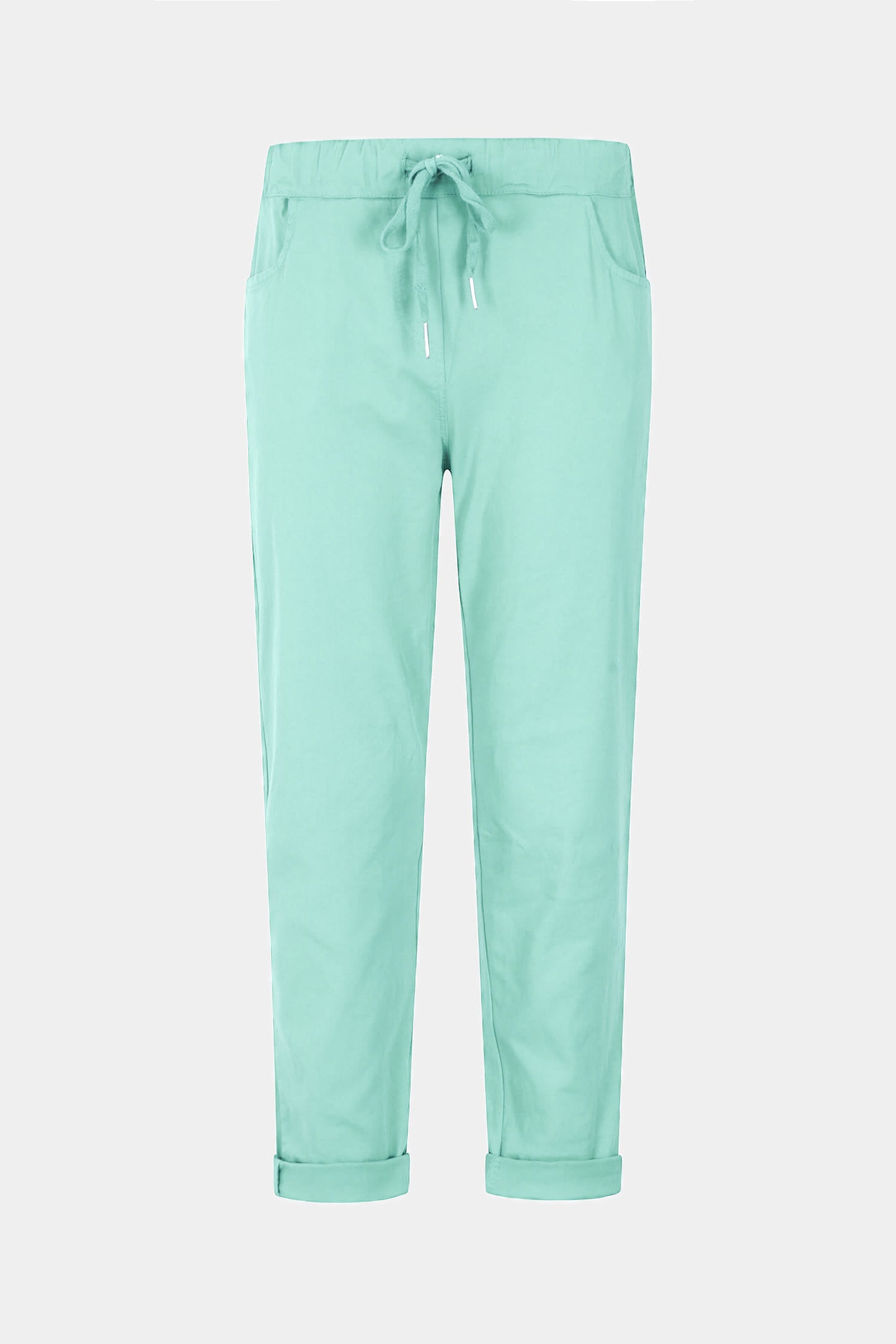 Cotton Straight Tie Waist Trousers