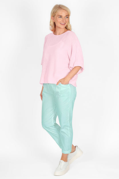 Cotton Straight Tie Waist Trousers