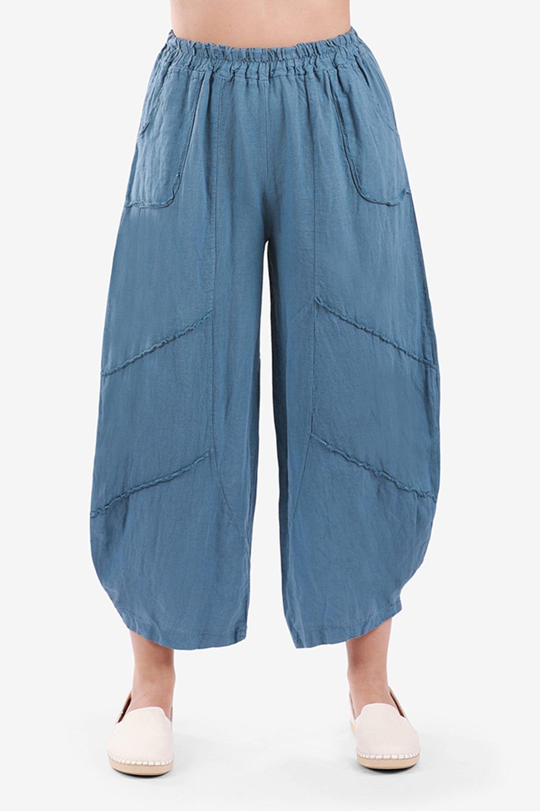 Aladdin Barrel Leg Linen Trousers