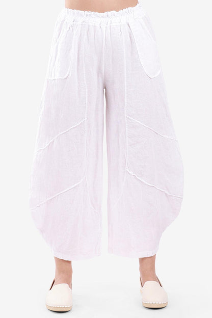Aladdin Barrel Leg Linen Trousers
