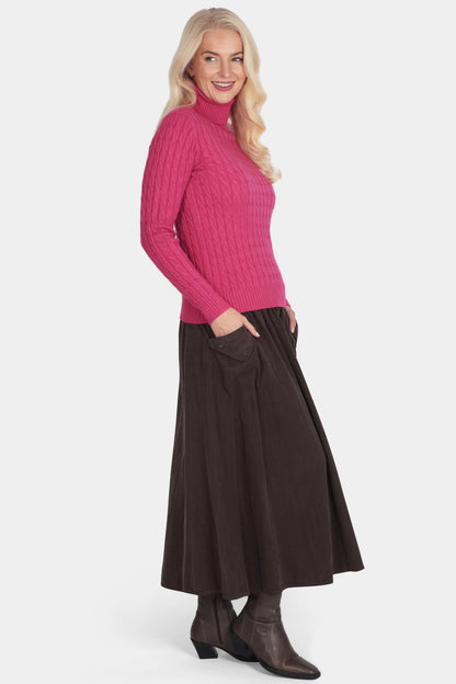 Fine Cable Roll Neck Jumper