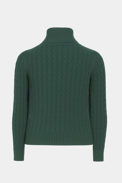 Fine Cable Roll Neck Jumper