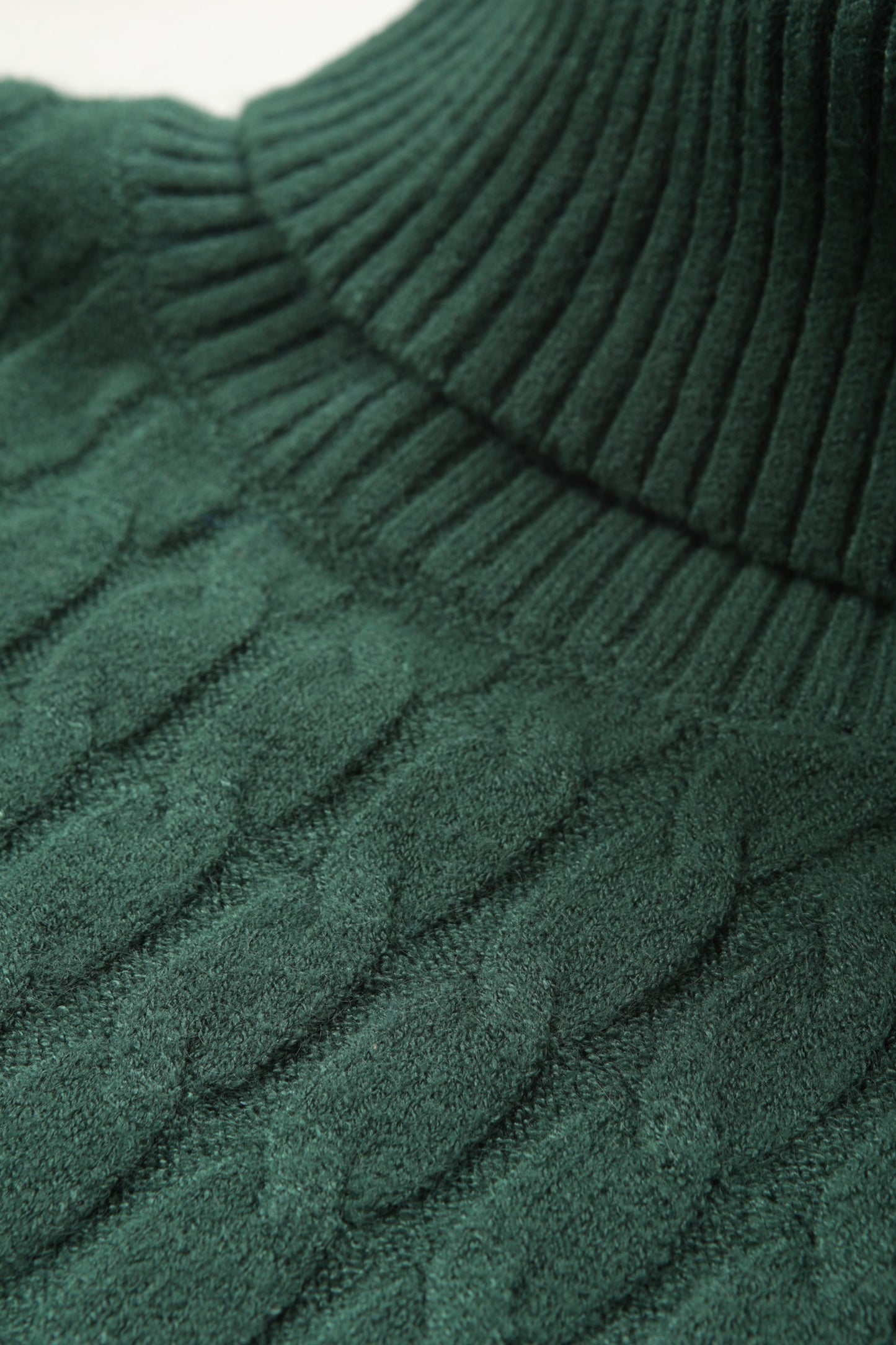 Fine Cable Roll Neck Jumper