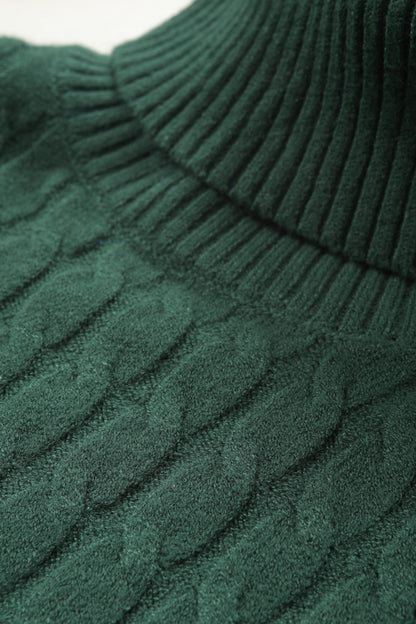 Fine Cable Roll Neck Jumper