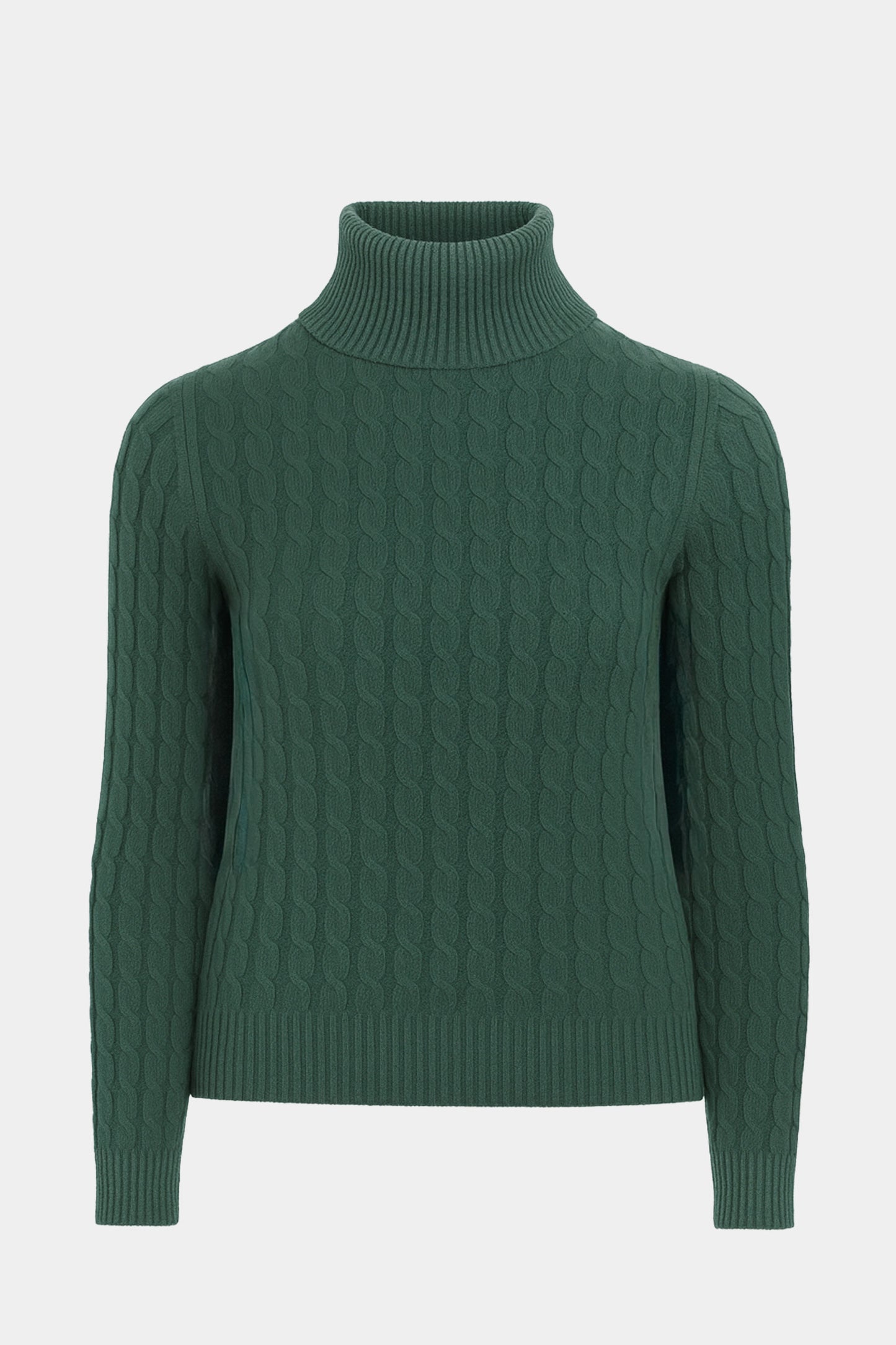 Fine Cable Roll Neck Jumper