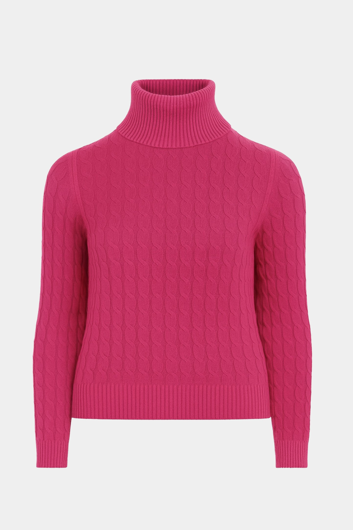 Fine Cable Roll Neck Jumper