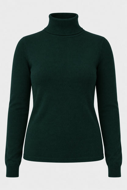 Fine Knit Polo Neck Jumper