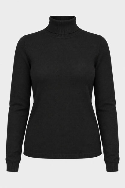 Fine Knit Polo Neck Jumper