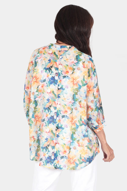 Button Back Printed Blouse
