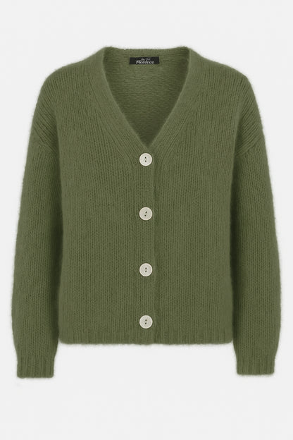 Fluffy V-Neck Alpaca Oversize Cardigan