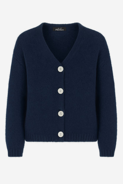 Fluffy V-Neck Alpaca Oversize Cardigan