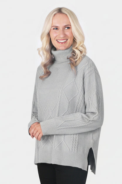 Honeycomb Roll Neck Jumper