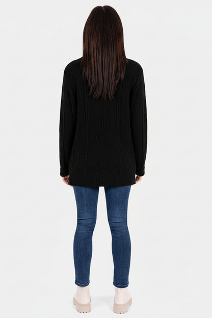 Honeycomb Roll Neck Jumper